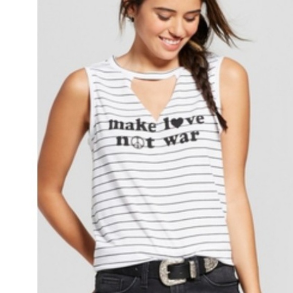 Graphic Striped Cutout Muscle Tee (S) - Picture 3 of 4